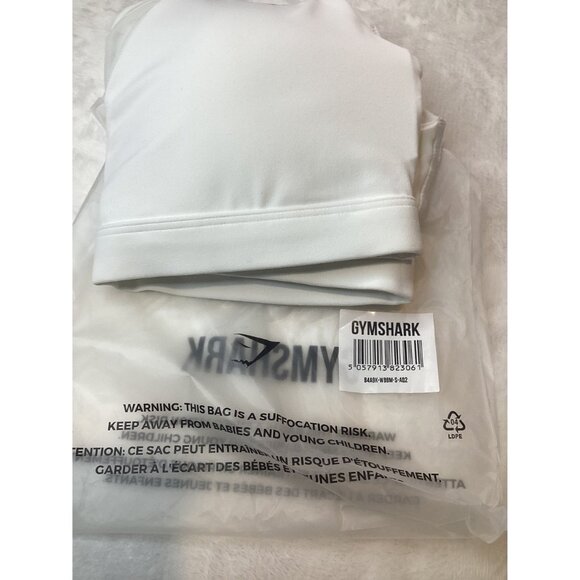 Gymshark White Crossover Sports Bra S Lightweight & Breathable With Pads - Picture 8 of 8